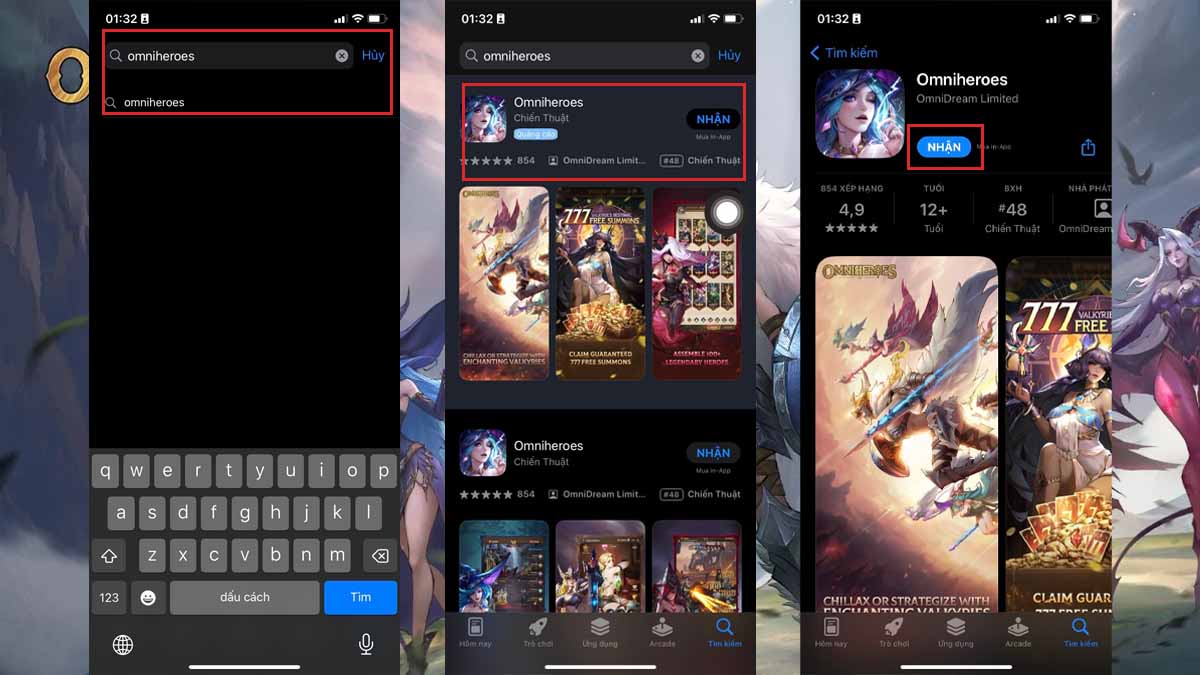 Cách tải Omniheroes trên điện thoại iOS/iPhone