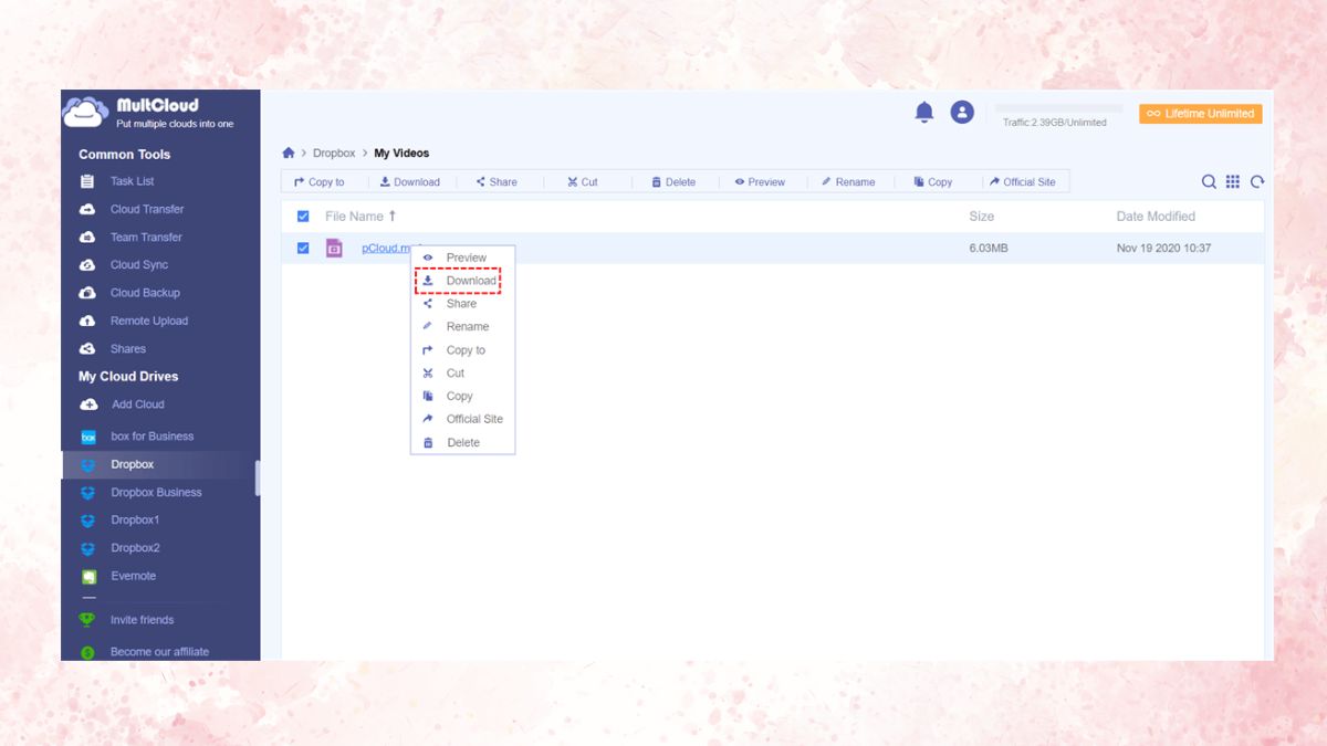 Hướng dẫn chuyển file từ Dropbox sang Google Drive - bước 2