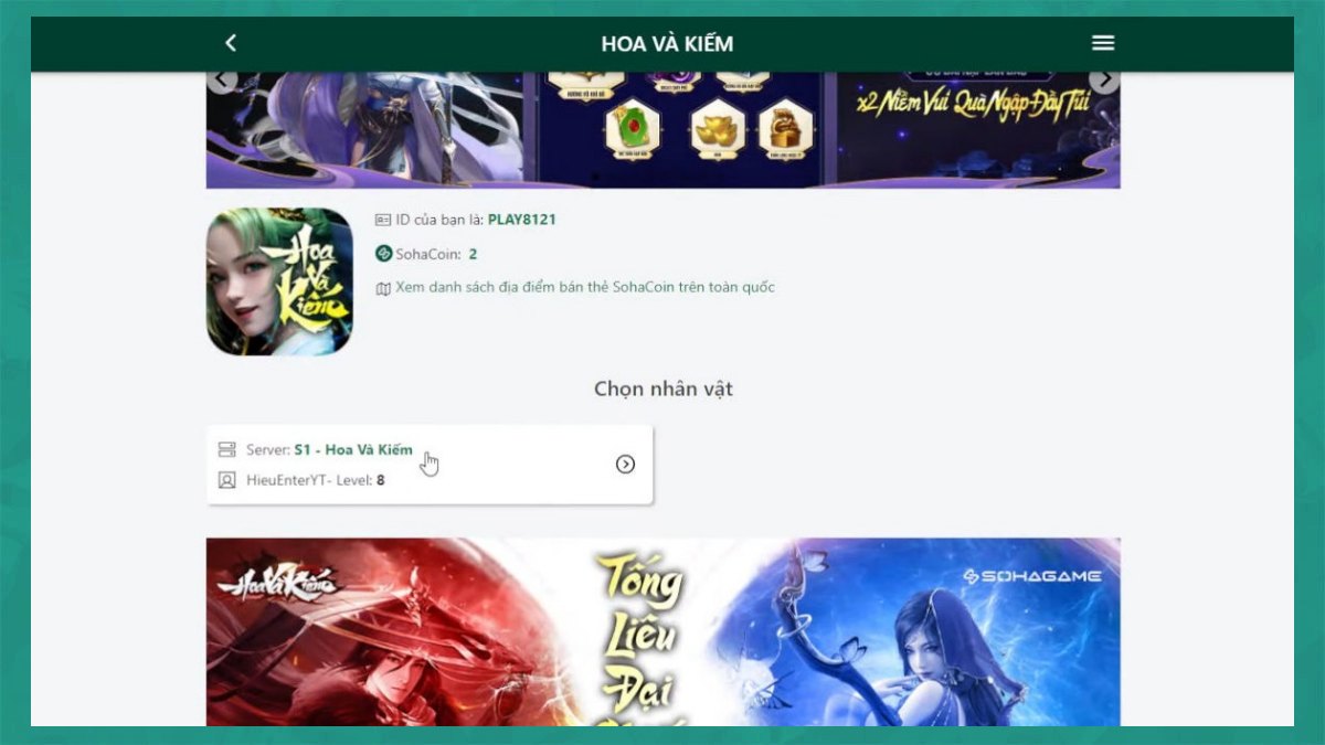 Hướng dẫn cách nhập code Hoa và Kiếmbước 2