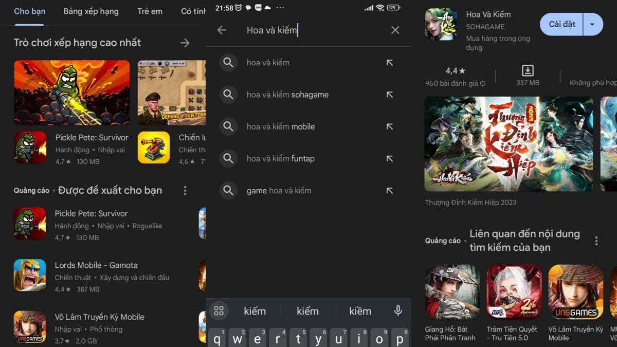 Cách tải game Hoa và Kiếm