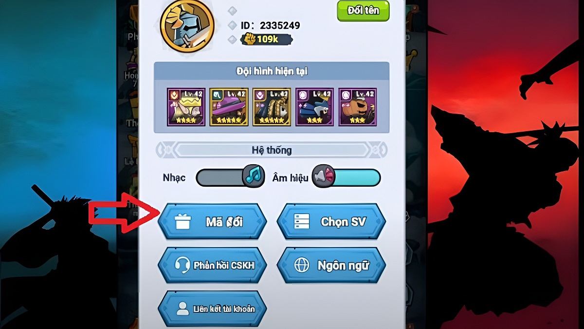 Hướng dẫn cách nhập code Kỵ Sĩ Chiến Đấubước 2
