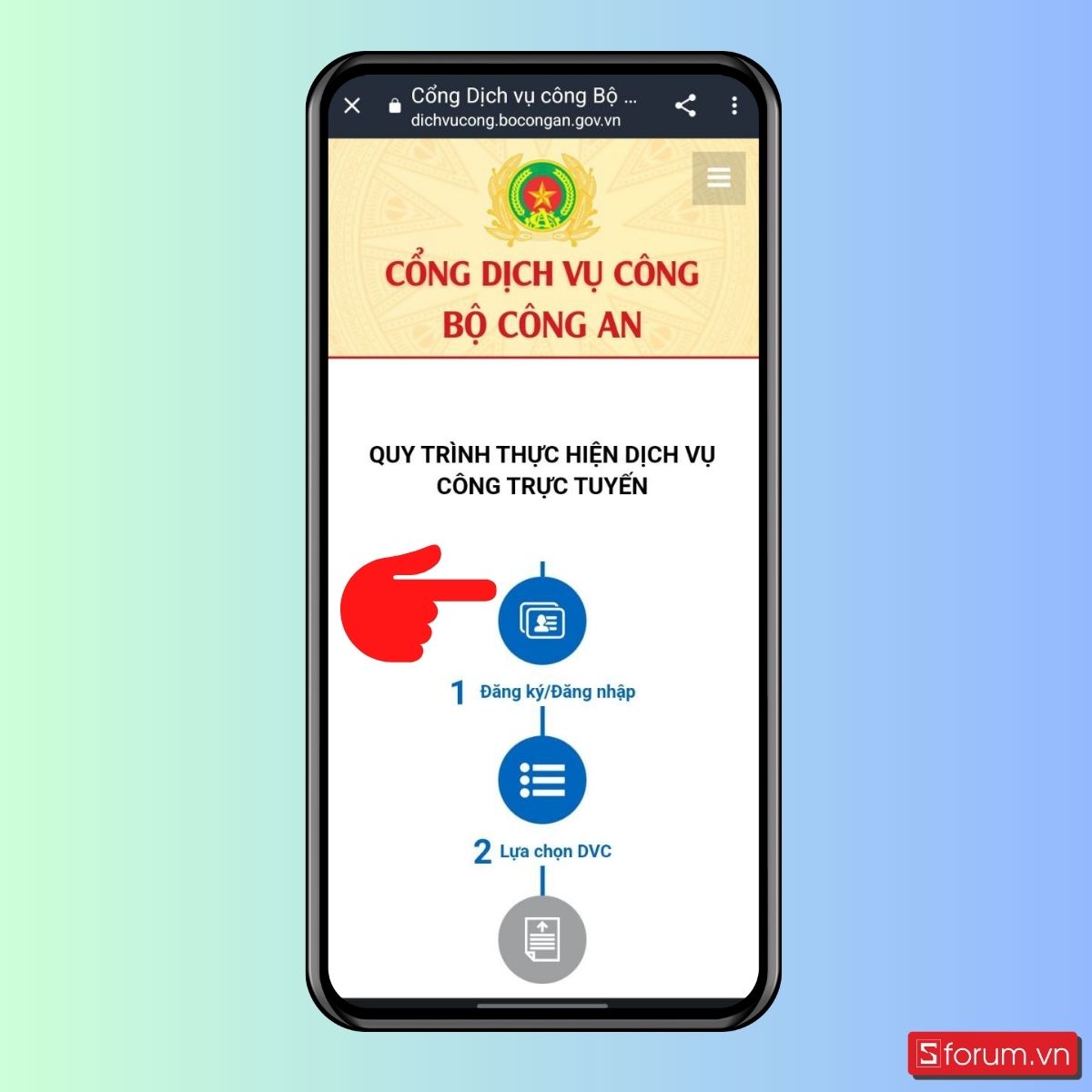 Cách đăng ký biển số định danh trên Cổng Dịch vụ công Bộ Công An - bước 3