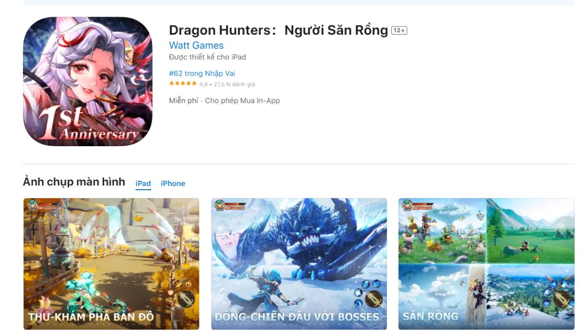 Hướng dẫn tải Dragon Hunters Người Săn Rồng trên điện thoại IOS