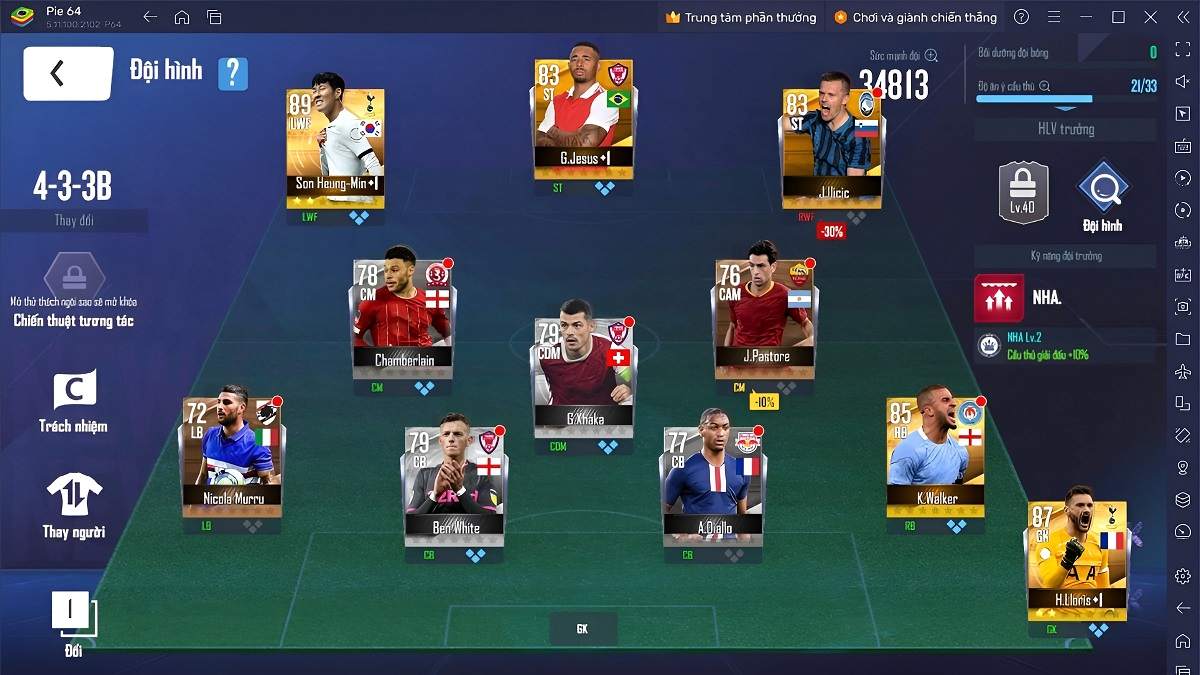 game Football Pro VTC có thể xây dựng đội hình của riêng bạn