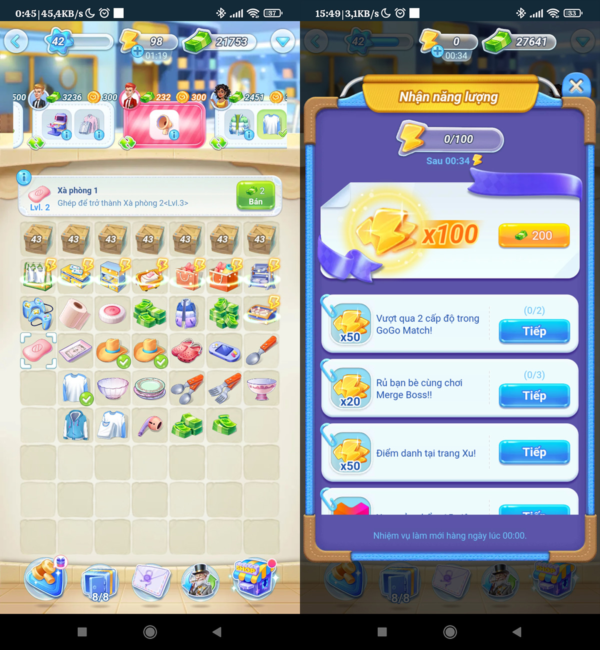 Merge Boss – Công cụ kiếm Xu khủng trong các game Lazada