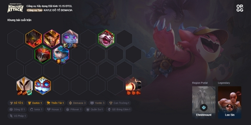 Đội hình cuối trận Kayle Đồ Tể