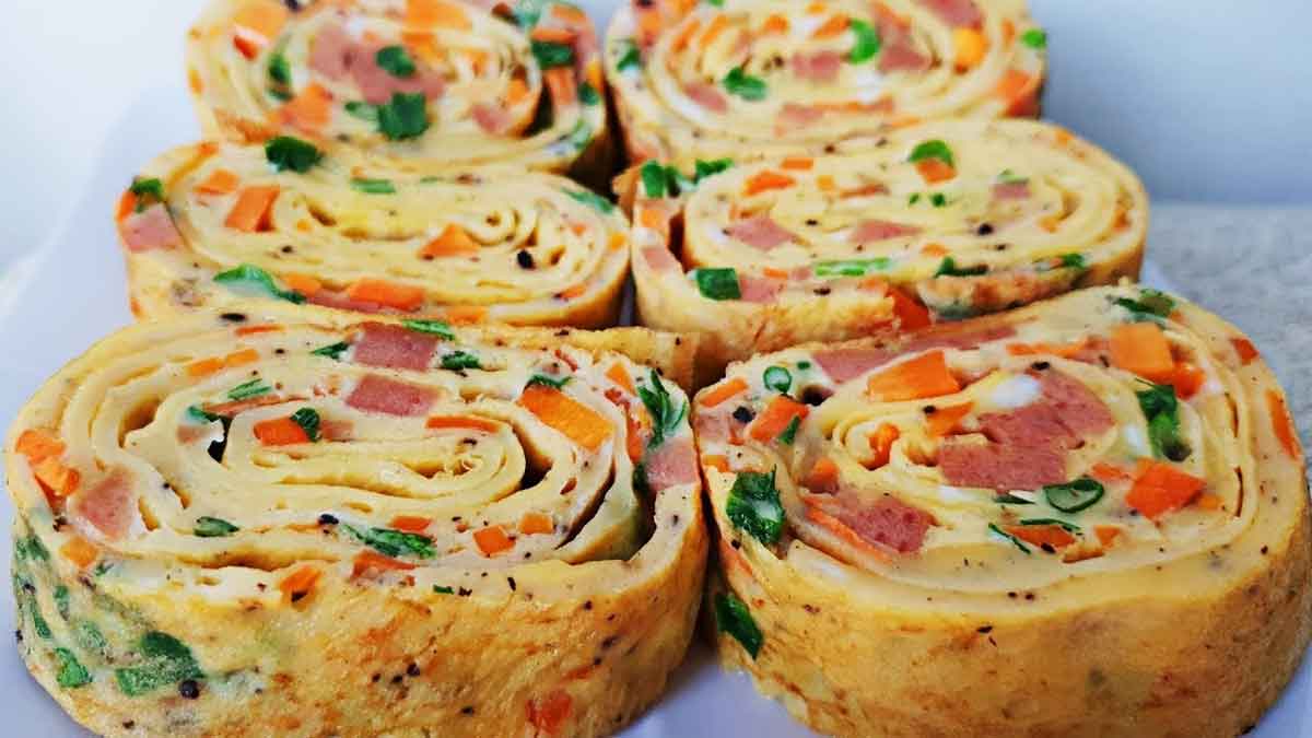 Trứng cuộn rau là món ăn đơn giản và mùi vị thơm ngon