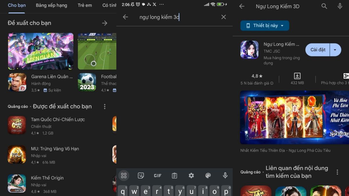 Cách tải Ngự Long Kiếm 3D trên Android