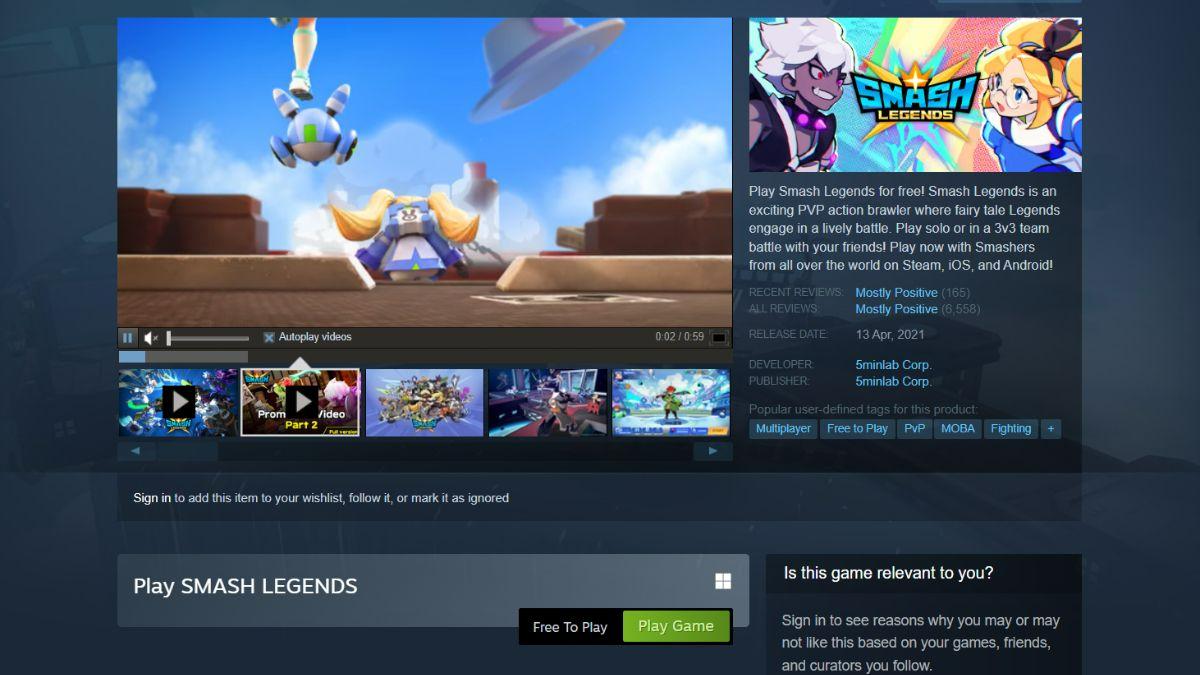 Hướng dẫn cách tải SMASH LEGENDS trên máy tính bằng Steam bước 3