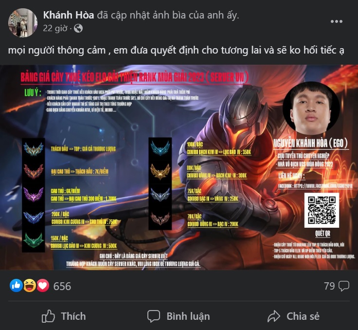 LMHT: Vừa tuyên bố giải nghệ, cựu vương VCS đã rẽ hướng sang cày thuê khiến nhiều fan bất ngờ