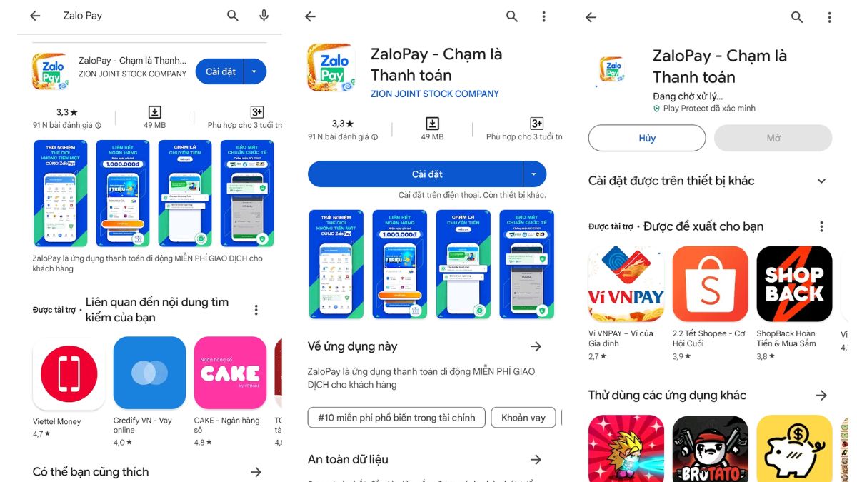 Cách tải ZaloPay apk trên điện thoại