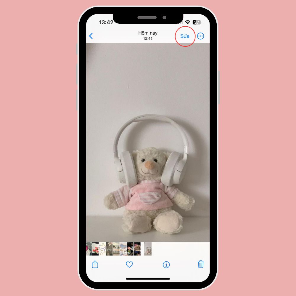 cách làm mờ ảnh trên iphone bằng công cụ có sẵn trong Ảnh bước 1