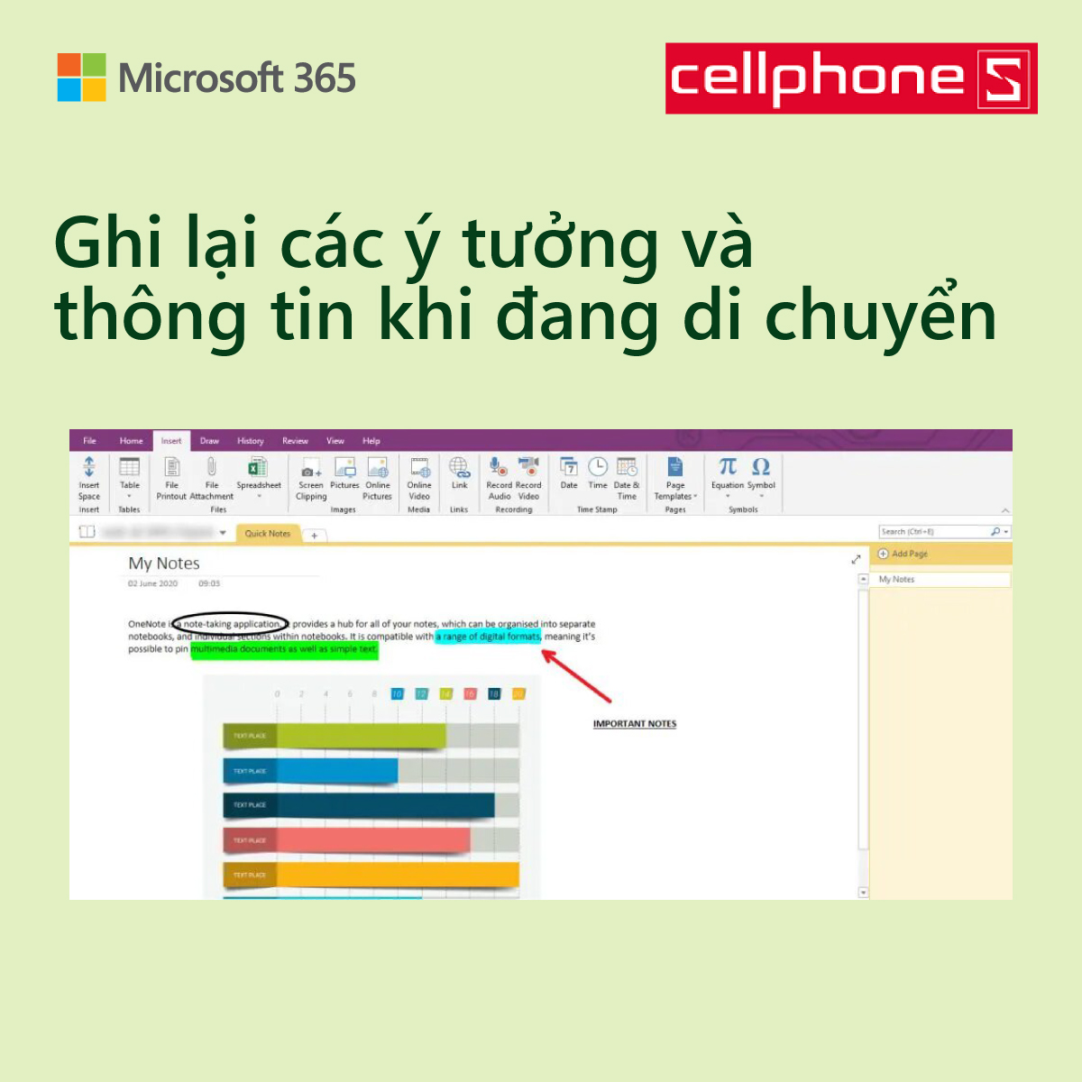 Ghi lại các ý tưởng và thông tin khi đang di chuyển