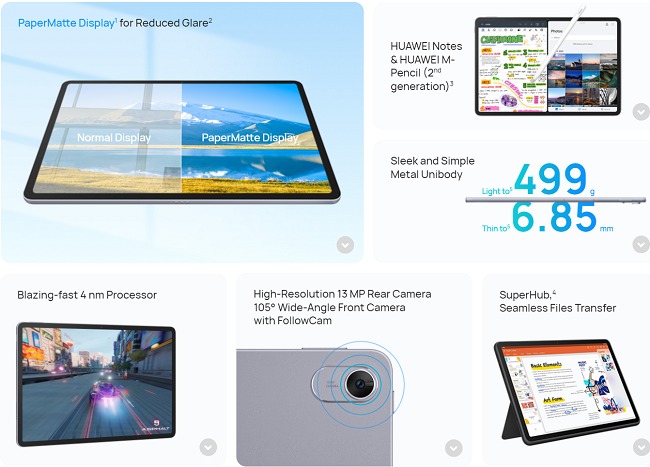 Thông số kỹ thuật của MatePad 11.5″ PaperMatte Edition