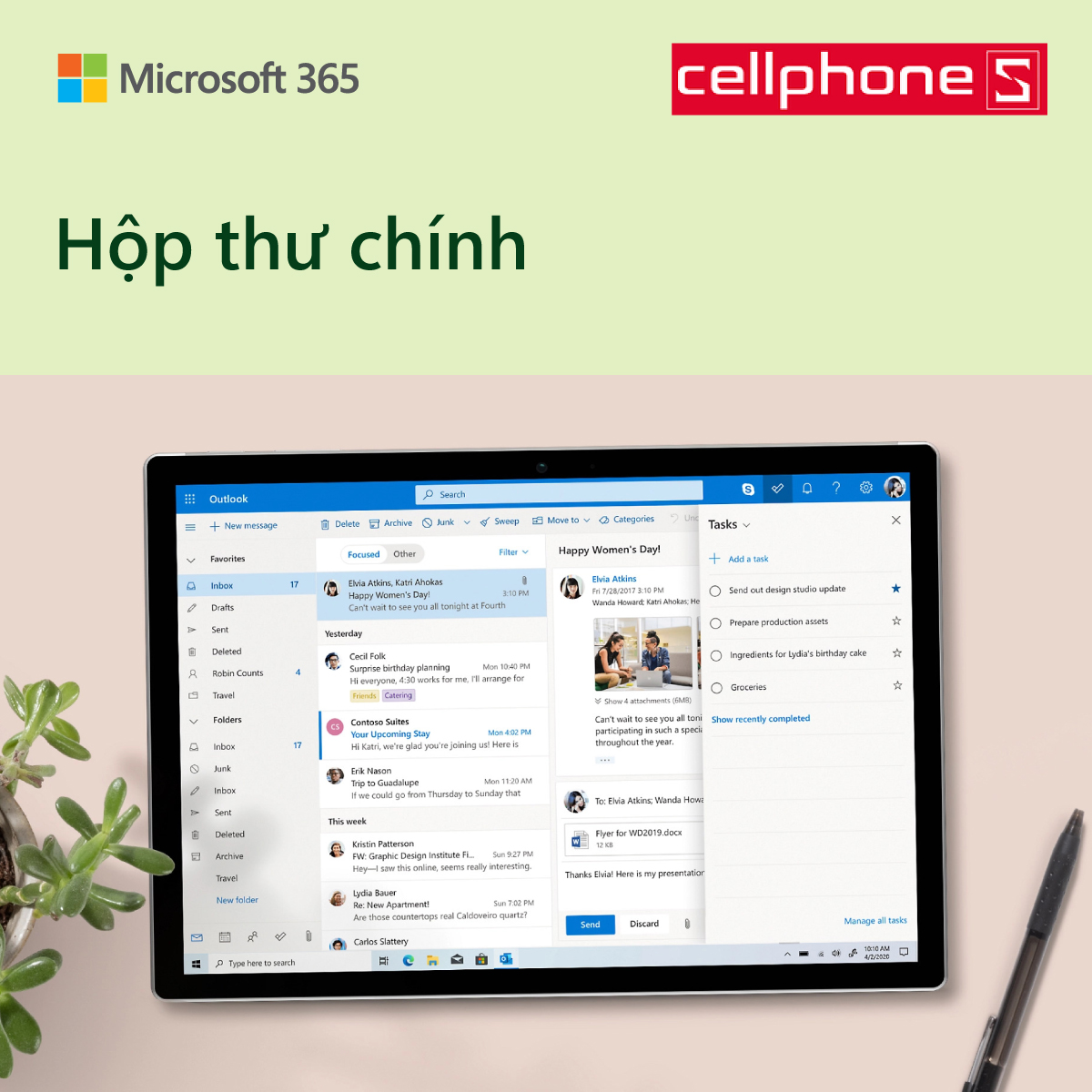Quản lý công việc cá nhân đơn giản nhờ trợ thủ đắc lực Outlook 6