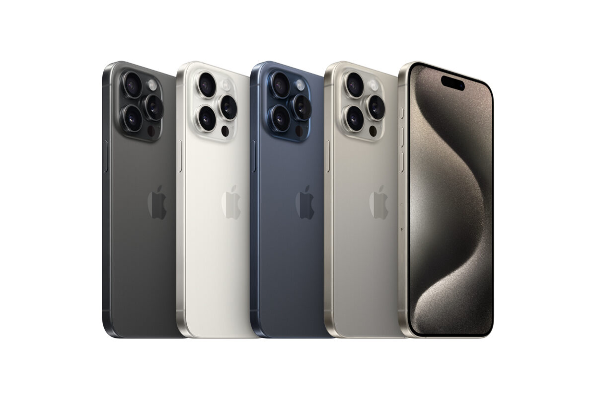 Tất cả phiên bản màu sắc của dòng iPhone 15 Pro và iPhone 15 Pro Max. Ảnh: Apple