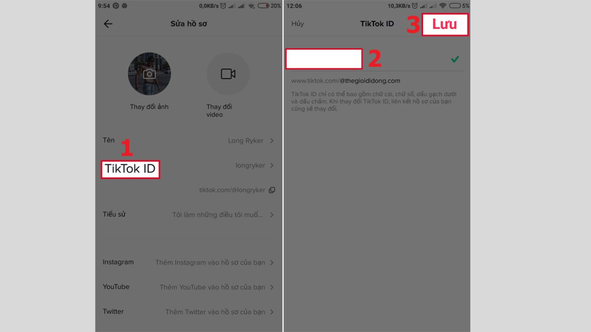 Cách đổi tên Tik Tok trên điện thoạibước 3