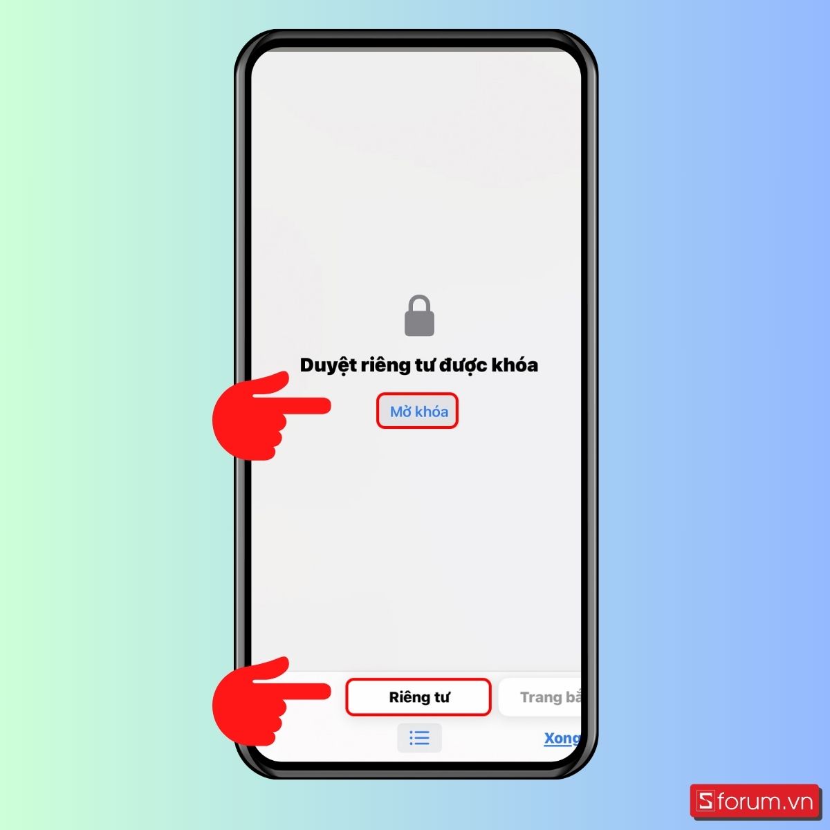 Hướng dẫn các bước khóa tab ẩn danh trên Safari bằng Face ID cực nhanh chóng - bước 3