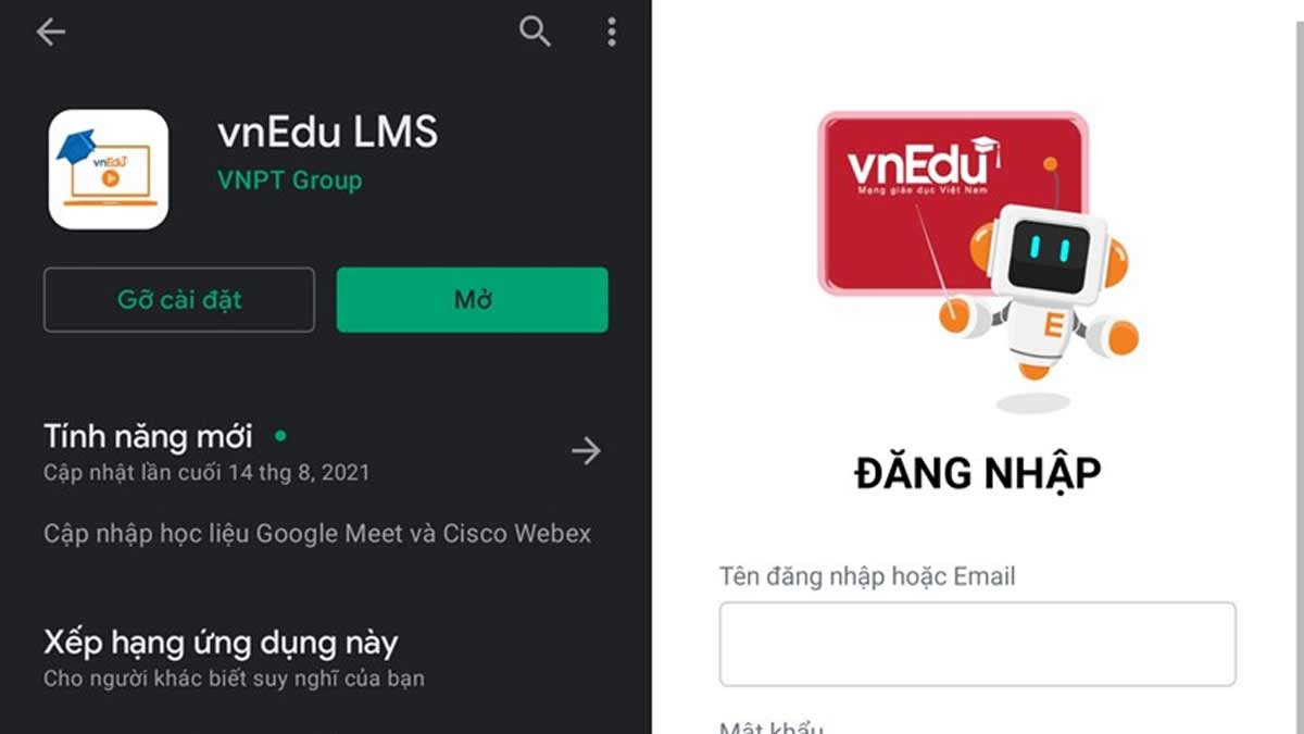 Cách học online qua app VnEdu bước 1