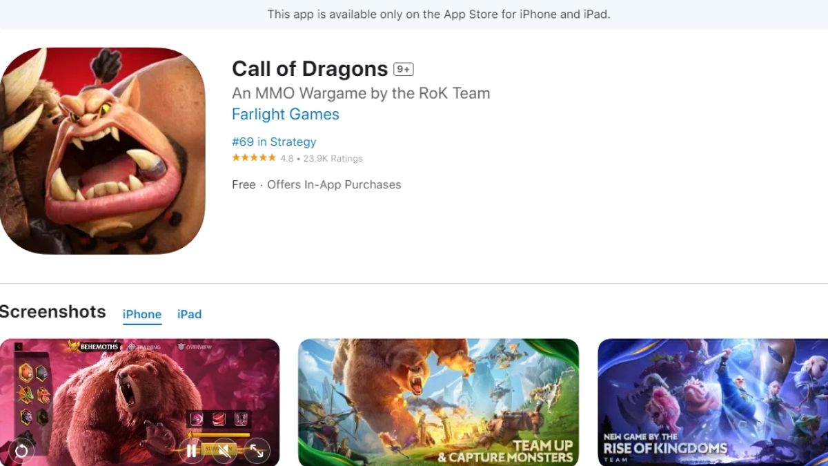 Cách tải Call of Dragons trên điện thoại IOS