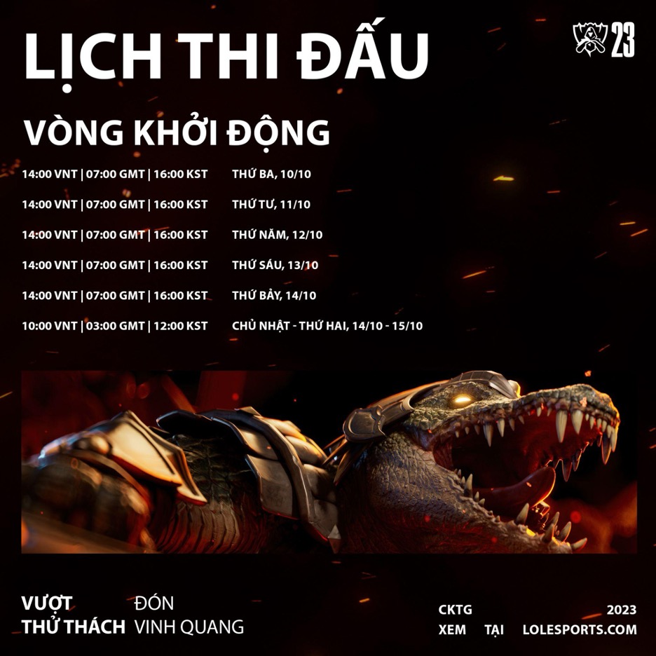 Vòng Khởi Động: 10/10 - 15/10