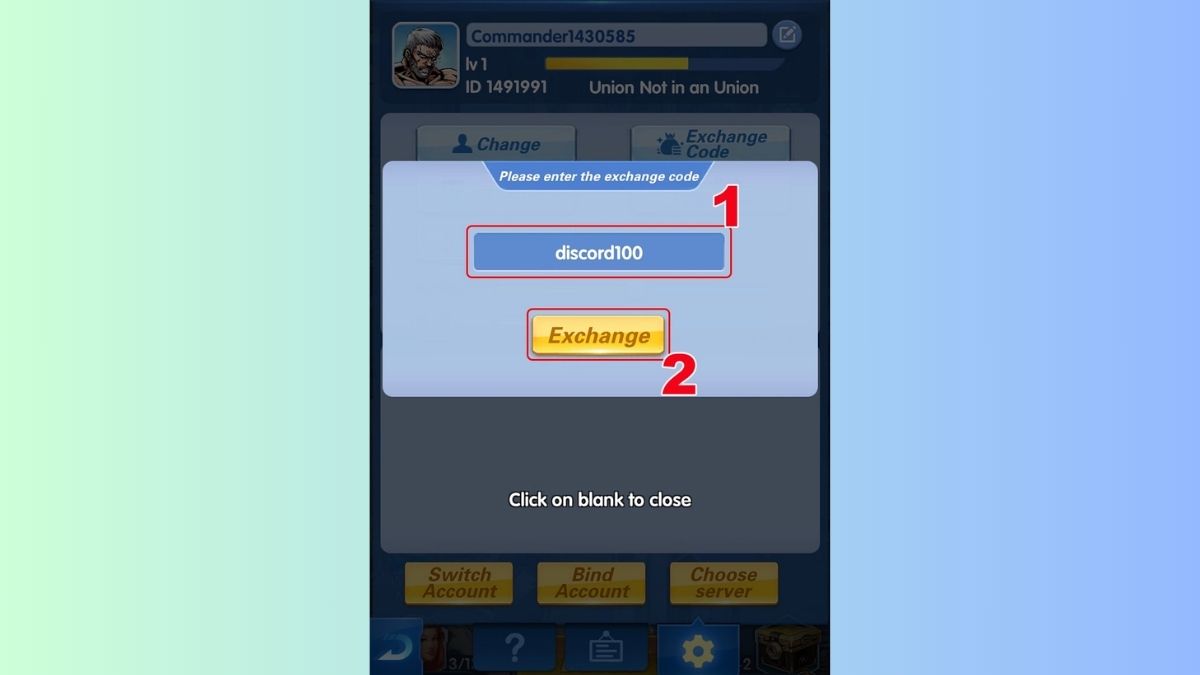 Cách nhập mã code X Hero bước 3