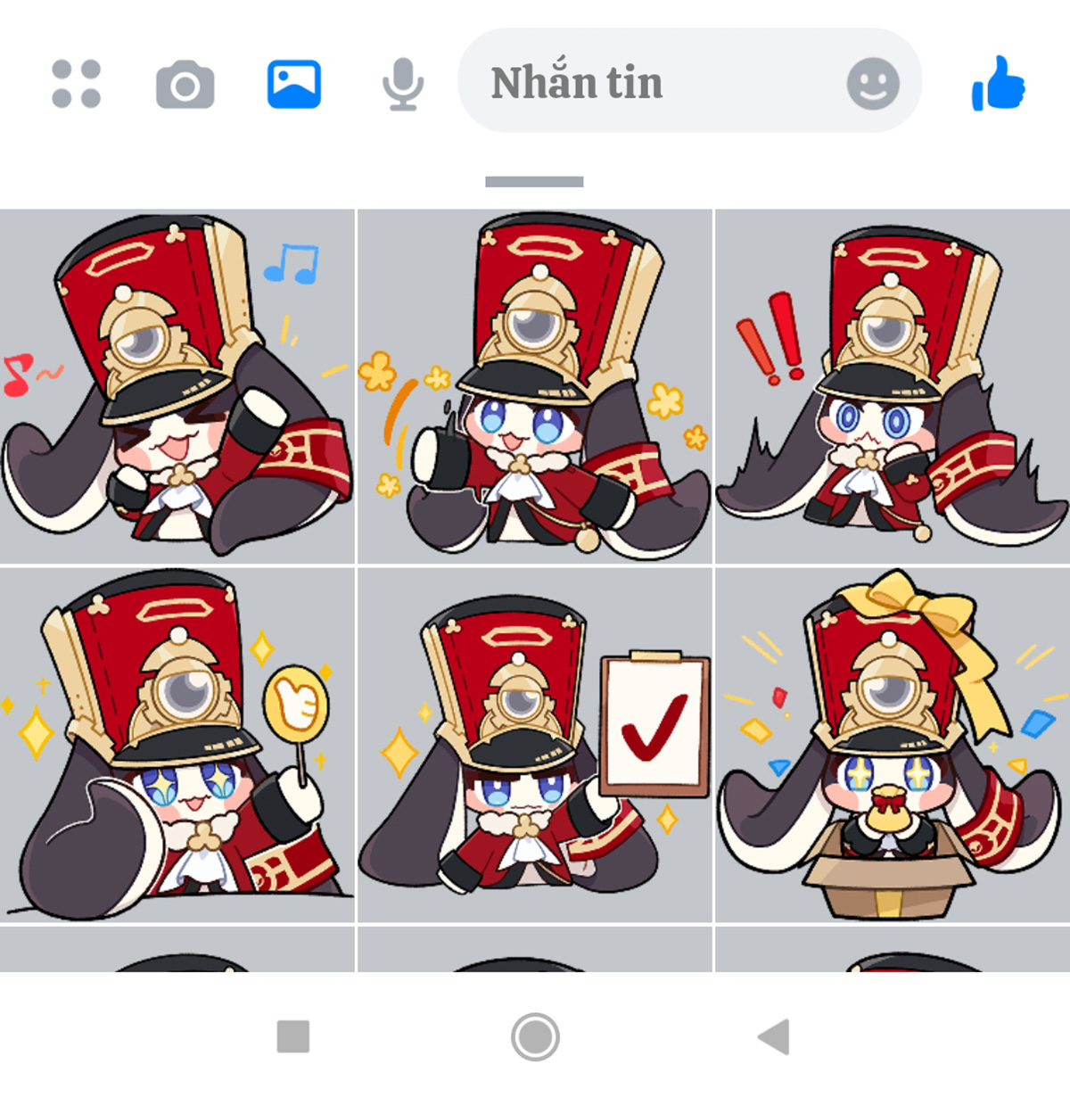 Giải nén và dùng sticker khi chat Messenger