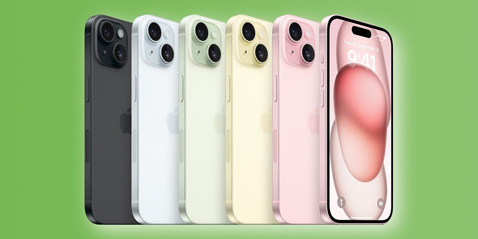 Các tùy chọn màu sắc của iPhone 15. Nguồn ảnh: Apple.com