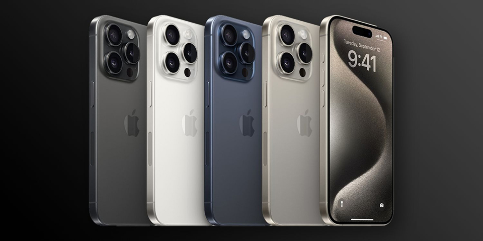 Các tùy chọn màu sắc của iPhone 15 Pro. Nguồn ảnh: Apple.com