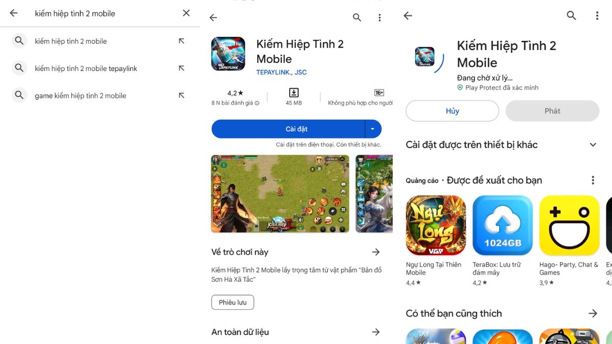 Cách tải game Kiếm Hiệp Tình 2 Mobile trên Android