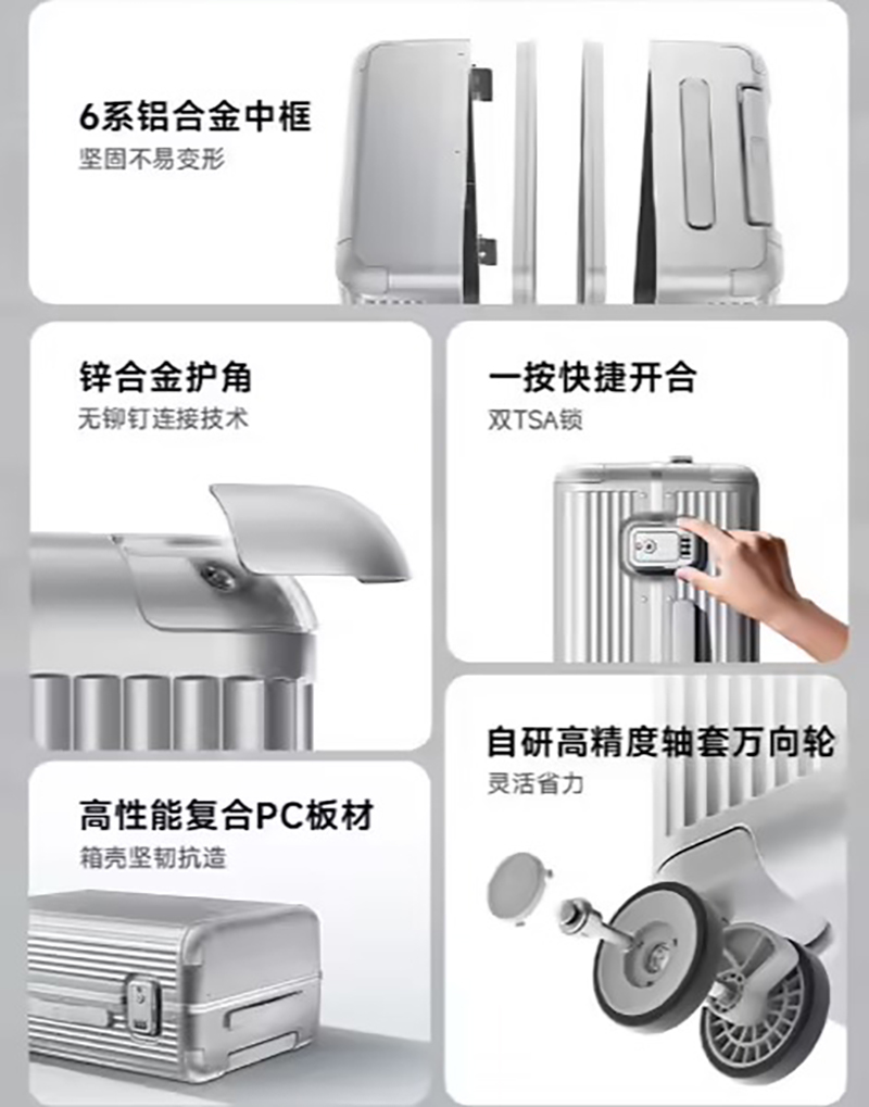 Các tính năng của Vali Xiaomi MIJIA Aluminium Frame Suitcase