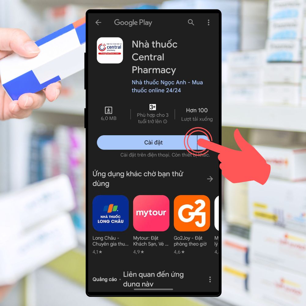 Hướng dẫn sử dụng website và app Nhà thuốc Central Pharmacy để 