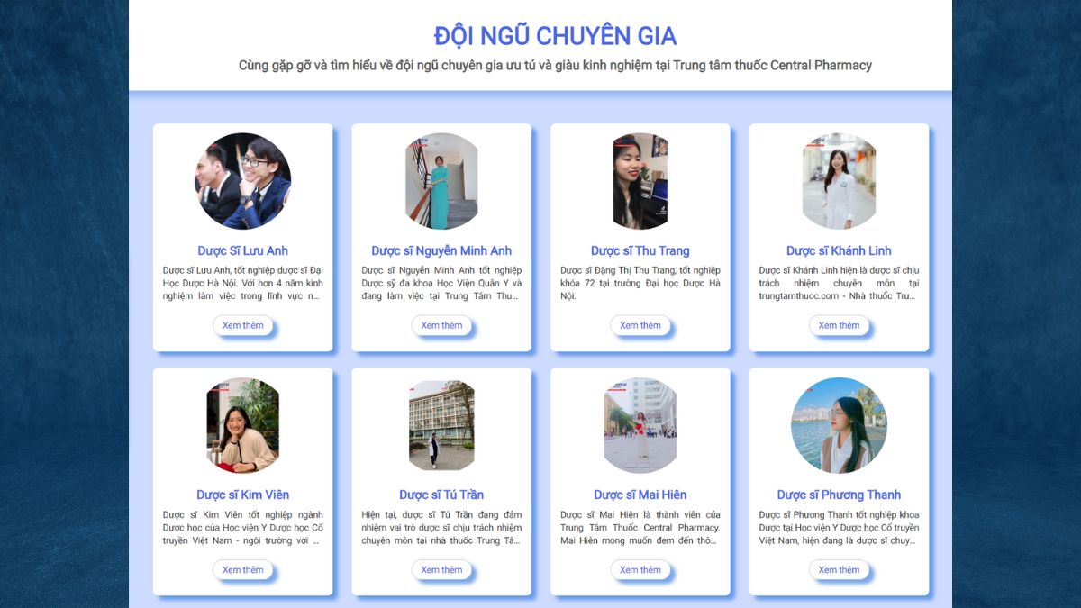 Đội ngũ dược sĩ chuyên nghiệp