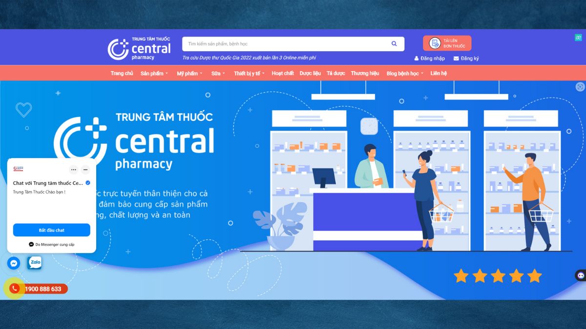 Hướng dẫn sử dụng website Nhà thuốc Central Pharmacy để 