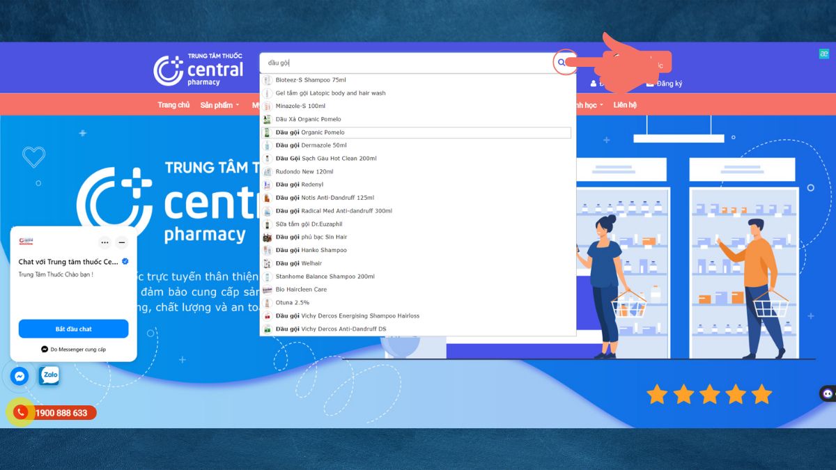 Hướng dẫn sử dụng website Nhà thuốc Central Pharmacy để 