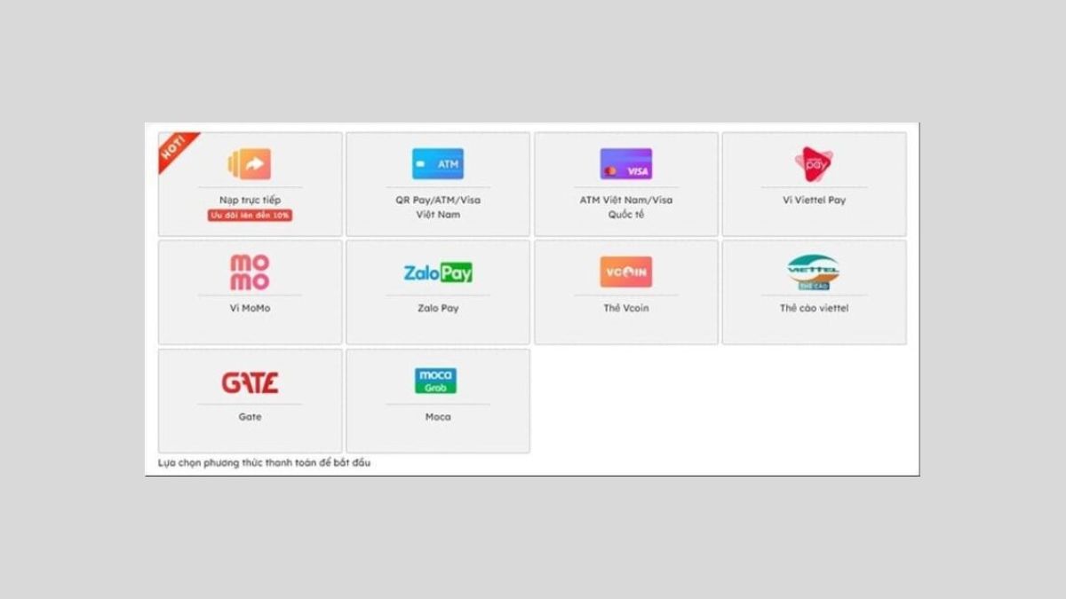 Nạp game kỷ nguyên GenZ bằng Web VGP bước 1