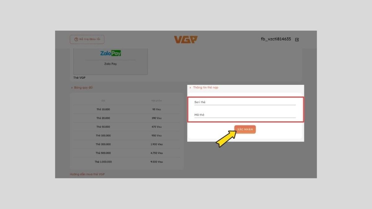 Cách nạp Kỷ Nguyên GenZ qua website napthengay