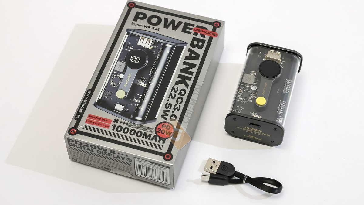 Top pin sạc dự phòng trong suốt giá tốt - Pin sạc dự phòng Gutek GB35 15000mAh