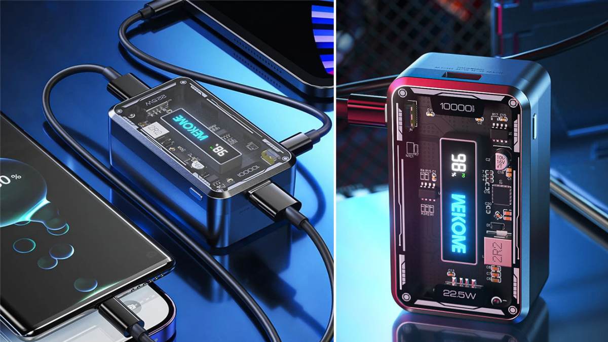 Top pin sạc dự phòng trong suốt giá tốt - Sạc pin dự phòng Wekome WP-333 trong suốt 10000mAh