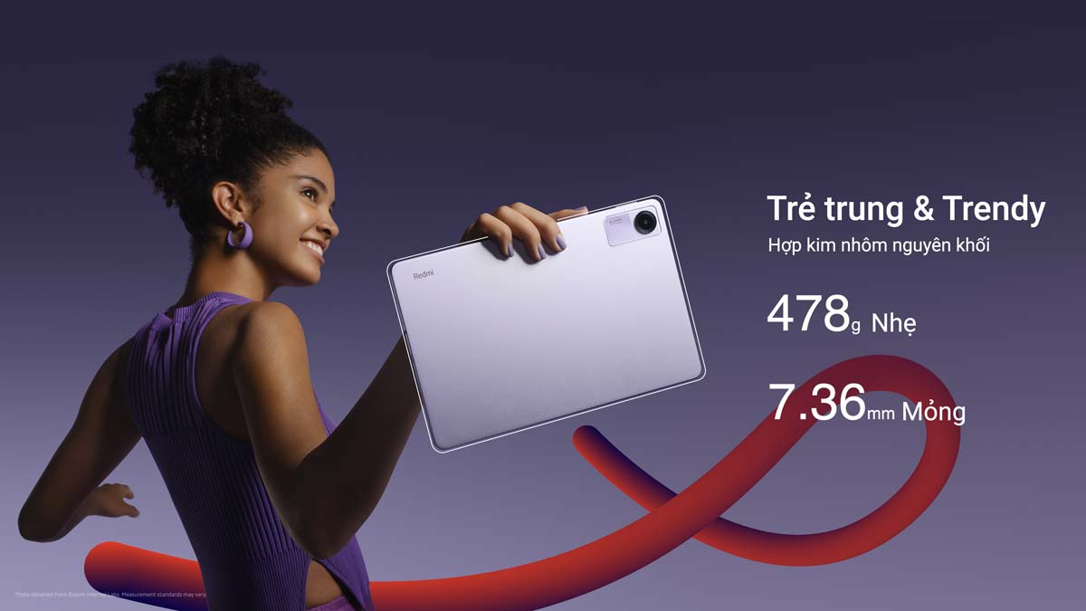 Redmi Pad SE cực kì mỏng nhẹ