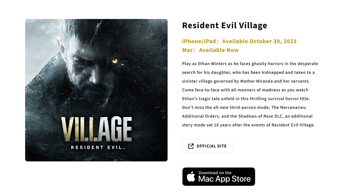 Tin vui cho iFan, Capcom công bố ngày phát hành Resident Evil Village trên iPhone và iPad