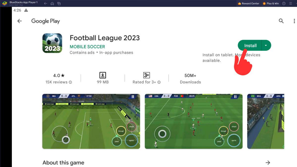 Cách tải Football League trên máy tính bước 3