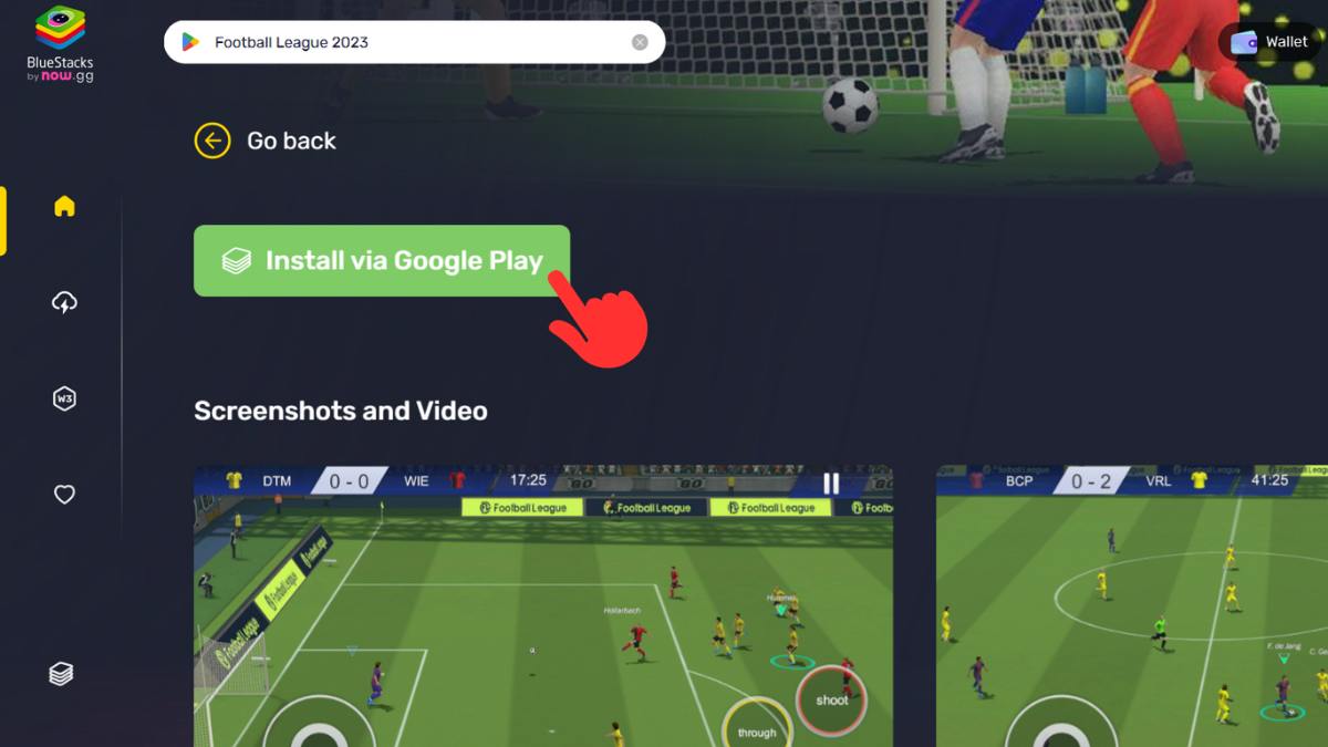 Cách tải Football League trên máy tính bước 2