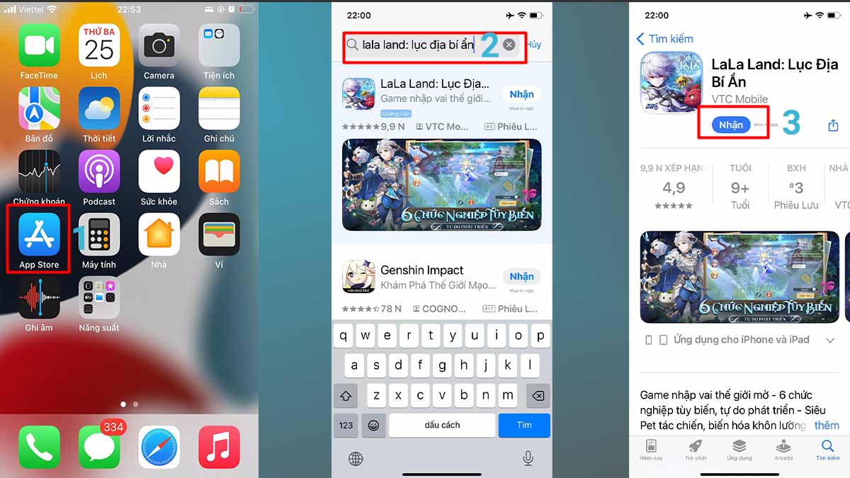 Cách tải LaLa Land: Lục Địa Bí Ẩn trên iOS