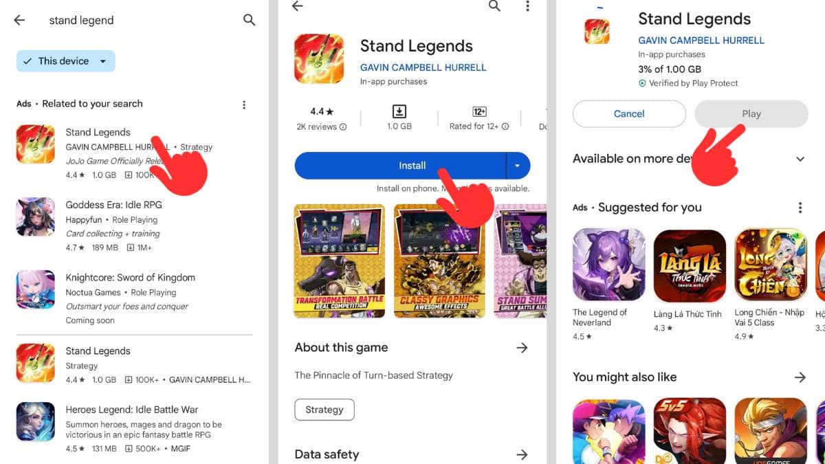 Cách tải Stand Legends trên điện thoại Android