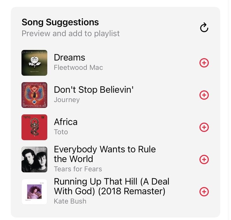 Danh sách bài hát yêu thích trong Apple Music