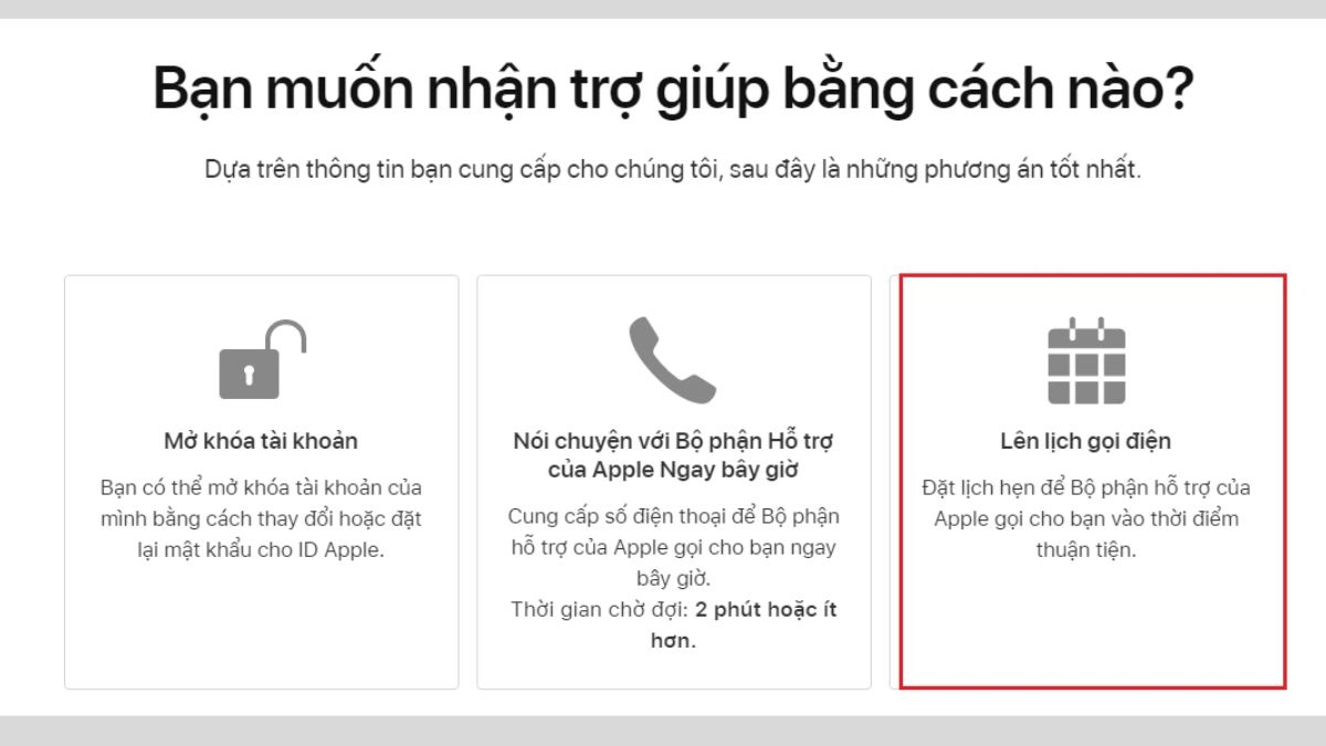 Gọi số tổng đài Apple Việt Nam bước 3