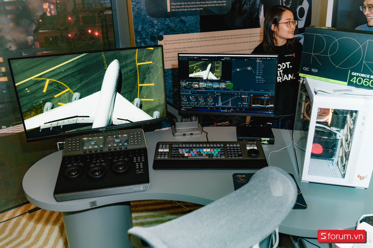 Người dùng có thể trải nghiệm trực tiếp setup làm phim với màn hình ProArt
