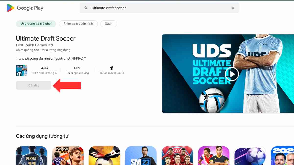 Cách tải Ultimate Draft Soccer trên máy tính