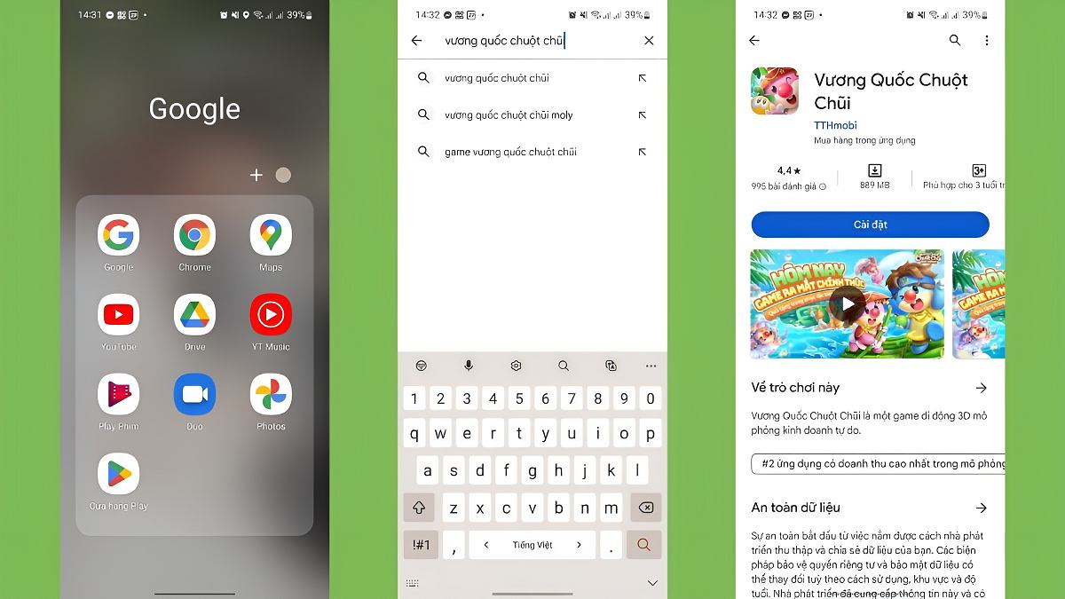 Cách tải game Vương Quốc Chuột Chũi trên Android